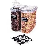 nuovva Airtight Cereal Storage Containers – 8pcs Food Storage Containers Set – 2.5L Kitchen Pantry Organiser – BPA Free Cereal Dispenser Set – Ideal for Cereal & Cornflakes Storage