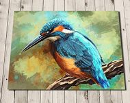 Kingfisher Art Painting Print - Colourful British Bird Print - Independent Artist