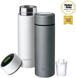 Nuby RapidCool Portable Baby Bottle Maker Twin Pack – Fast Formula Prep, White