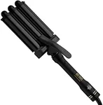 Hot Tools Pro Artist Black Gold Digital 3 Barrel Jumbo Hair Waver | Ultra Sleek Waves Instantly (1 in Barrels)