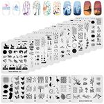 KADS 20pcs Nail Stamp Plates Set Nails Art Stamping Plates Leaves Flowers Animal Nail Plate Template Image Plate