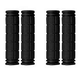 PLATT Bicycle Handlebar Grips Colorful Rubber Mushroom Grips for BMX/MTB/Boys and Girls Kids Bikes(Black,2 Pairs)