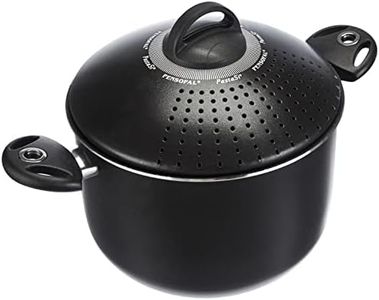 Pensofal, Pentola per pasta, Serie BioStone®, Pastasi, Alluminio con rivestimento antiaderente, Diametro 24 cm, 7L, Maniglie In Bakelite, Adatta All'Induzione, Effetto Pietra, Nero