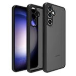 RIGGEAR Shockproof Sleek Hybrid Armor Samsung Galaxy S23 FE 5G Back Cover Case (Smoke Black Matte PC + Black TPU Bumper)