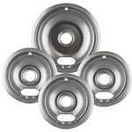 Range Kleen 10124XZ Chrome Style A Drip Pans Sets of 4, 3 6 Inch and 1 8 Inch