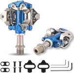 Bike Pedals, Clipless MTB Pedals with Cleats, 9/16" Dual-Sided CNC Aluminum Mountain Bike Pedal for Mountain & Gravel Bikes