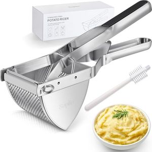 Potato Ricer, Sopito Stainless Steel Potato Masher for Commercial and Home Use, Black