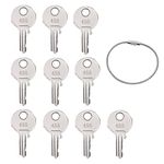 Ruibapa 10pcs Ignition Keys 455 for Heavy Equipment Forklift Key Scissor Lift Boom Lifts Genie Skyjack Terex Snorkel Manlift Upright P-039-Set