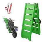 LIEKUMM Motorcycle Loading Ramp,182.5cm Aluminum Loading Ramp for Van, Foldable Motorbike Loading Ramps for ATV Truck Scooter dirt Bike, Green, 250kg Capacity