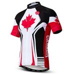 Men Cycling Jersey Canada Bike Short Sleeve 3-Pockets Breathable Quick-Dry Shirt Tops S-3XL