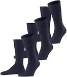 FALKE Men's Airport 3-Pack M SO Wool Cotton Plain 3 Pairs Socks, Blue (Dark Navy 6370), 7-8