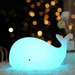 TriPro Whale Silicone Nursery Night Light Room Decor Desk Lamp Toys,Bedroom Decorations Gifts for Toddlers,Girls,Baby,Kids,Teens