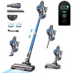 Cordless Vacuum Cleaner, 36000Pa/450W Powerful Suction Stick Vacuums with LED Display Lightweight Handheld Vacuums,Cordless Stick Vacuum Cleaner for Home, Pet Hair, Car (Blue)