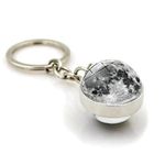 Solar System Planet Keyring Nebula Space Keychain Moon Earth Sun Art Picture Double Side Glass Ball Car Key Chain