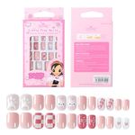 MAYCREATE® 24pcs Kids Press-On Gel Nails Cute Kitten False Nail Press on Fake Nails Full Cover Press On False Nails for Girls Party Favor Gift Press-on Nail for Girls