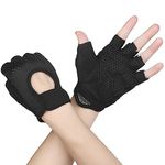 Yasdyri Gym Gloves for Men and Women Breathable Training Gloves with Microfiber Fabric 2 pack No Slip Silicone Padded with Fitness Gloves for Weightlifting, Training, Pull ups, Cycling (black, S)