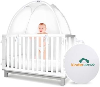 KinderSense® - Baby Safety Crib Tent - Premium Toddler Crib Topper to Keep Baby from Climbing Out - See Through Mesh Crib Net - Mosquito Net - Pop-Up Crib Tent Canopy