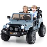OLAKIDS 2 Seater Ride on Truck, 12V Battery Powered Electric Vehicle for Kids with Remote Control, Power Display, LED Lights, Story, Suspension System, MP3, Ride on Toy for 3+ Boys Girls (Gray)