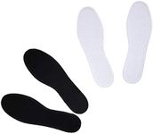 Happystep Cotton Terry Cloth Insoles, Barefoot Shoe Inserts, Sweat Absorption, Odor Control, Moisture-Wicking, Washable & Reusable, Fit for All Footwear, 1 Pair Black and 1 Pair White (Men Size 10)