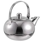 Cabilock 1L Stainless Steel Teapot Stove Top Tea Kettle Teapot with Infuser Blooming and Loose Leaf Tea Maker Set 1L Silver