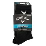 Callaway Men's Men's Sport Crew 3pk Socks, Black, One Size UK