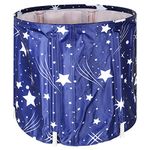 Dhouse Portable Bathtub 68 X 65CM 230L Foldable Free Standing Soaking Bath Tub Adult SPA Bathtub for Student Home Camping (Starry Blue)