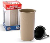 Original Olive Green by Spit Bud - Spittoon for Chewing Tobacco - Portable Dip & Snuff Cup with Lid, Pop Tab, Spill-Proof Funnel - Fits Most Cup Holders - Holds 8oz, 4x4x7"