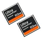 512MB Ultra Compact Flash Memory Card 512MB CF Card Industrial for DSLR Camera Card (2PACK)