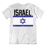 Flag T-Shirt Israel Fashion Country Souvenir Gift Tee Pride Logo Casual T-Shirt Half Sleeve Round Neck Printed Men's t Shirt White