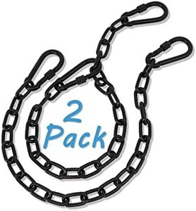 2 Pack 26in Hanging Chair Chain with 4 Carabiners, 440LB Capacity Hanging Kits Heavy Duty Hanging Chair Hardware for Hammock Swing Hanging Chair Punching Bags Sandbag Indoor Outdoor Yoga Gym (Black)