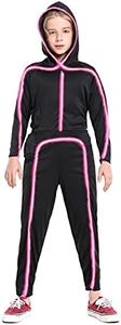Light Up Stick Figure Costume Kids, Led Cosplay Child Boys Girl Pink 78