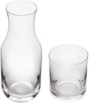 Lily's Home Bedside Night Water Carafe with Tumbler Glass, Use in Bedroom Bathroom, or Kitchen, Use Cup as Lid, 16 Ounces Contemporary