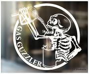 Gas Guzzler Sticker - Funny Skeleton 4x4 Truck Decal Sticker