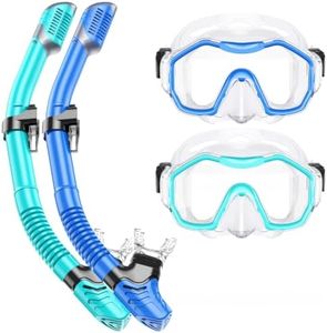 Snorkeling Gear for Adults Kids, Kwambiri Dry-Top Snorkel Set, 180°Panoramic Wide View Diving Mask Breathing Freely Snorkel Mask for Snorkeling Scuba Diving Swimming Travel