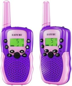 BATURU Walkie Talkies for Kids 2 Pack Purple, Girls Toys Age 6-8 8-10 Birthday Gifts, Indoor Play, Outdoor Camping & Hiking, Toddler Walkie Talkies Age 3-5, Easy to Use, 22 Channels, 3 Miles Range