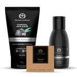 The Man Company Charcoal Gift Set | Charcoal Soap, Face Wash, Face Scrub | Deep Cleansing, Detox Skin, Anti Acne, Blackhead & Dirt Removal - Pack of 3