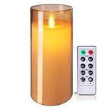 VEROX Flameless LED Candles AA Battery Powered Acrylic Glass Candle with Remote Control Timer and Modes Ideal for Home Decor Festival Romantic Dinner (3" D x 6" H)