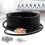 HEATIT HIRD 120 feet Roof & Gutter Snow De-Icing Kit, 5W/ft Heat Tape for Roof and Gutters Ice Dam Prevention with 6 ft Power Cord