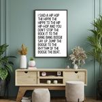 Rapper's Delight Print | Retro Lyrics Print | I said a hip hop print | Lyrics sign