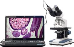 AmScope B120C-E1 40X-2500X LED Digital Binocular Compound Microscope w 3D Stage +1.3MP USB Camera