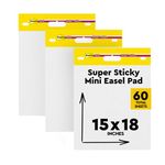 Post-it Super Sticky Mini Easel Pad, 15 x 18 Inches, 20 Sheets/Pad, 3 Pads, White Premium Self Stick Flip Chart Paper (577-3PK)