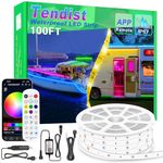 Tendist Boat LED Strip Lights, 100ft/ 30m Marine LED Light Strip 12V Remote Control, RGB Waterproof Pontoon Boat Light Interior and Exterior App Control, Night Fishing Lighting for Kayak, Jon Boat