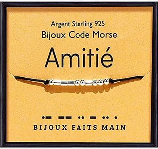 Suyi Cadeaux d'amis pour FemmesFilles Bracelet Code Morse en Argent Sterling pour Meilleur Ami Amitié Soeur âme Soeur Amitié