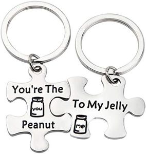 Puzzle Couple Keychains You're the Peanut To My Jelly Couple Matching Keychains Gift for Husband Boyfriend (Peanut Jelly)