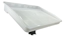 Pactrade Marine Fishing Fillet Table Cutting Board Single Rod Holder Rail 7/8"-1" Round 1"-1/4" Square Mount White Bait Knives Pliers Outdoor Cleaning Fish Storage Compartment Spacious Space Screw Turning Black Knob Drain Hole Standard Metric Inch Scale Drainage Angle Leg Adjustable UV Stabilized PP Strong Tough Sturdy Receptacle Slots (Rail Mount)