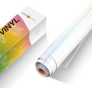 HTVRONT Holographic Silver Permanent Vinyl, 12" x 10 FT Adhesive Vinyl Roll for Cricut, Silhouette, Cameo Cutters, Signs, Scrapbooking, Craft, Die Cutters