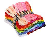 Mini Skater 50 Skeins Multi Color Embroidery Floss Soft Cotton Cross Stitch Threads Sewing Supplies for Art Crafts Projects Gift Bracelet Strings,50 Colors