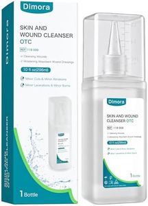 Dimora OTC Skin and Wound Cleanser Kit 10 oz, First Aid Antiseptic Wound Care Rinsing Solution, Moistening Absorbent PHMB Dressings for Cuts, Abrasions, Lacerations and Burns