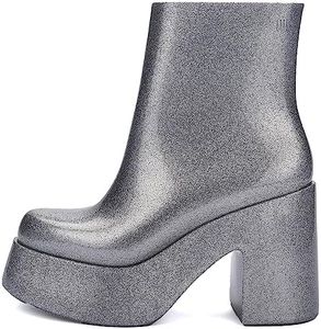 Melissa Women's Nubia II Boots, Glitter Clear, 10 Medium US