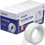 Transparent Tape Invisible Tape Clear Tape for Office Home School Use, 3/4 x 1000 Inches, Pack of 6, Boxed, Tape Refill for Dispenser, Frosted and Invisible on Paper, Great for Correction and labeling